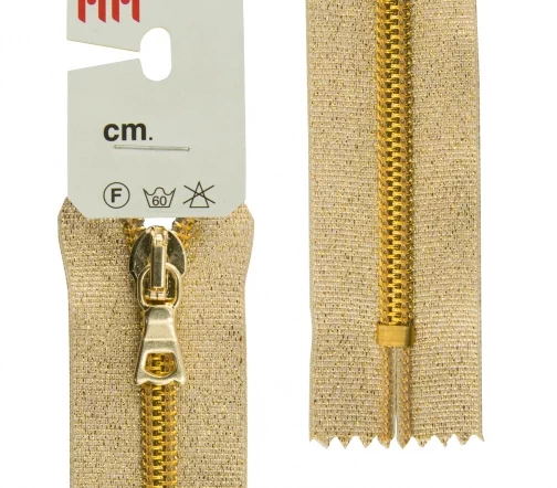 Молния Riri Meras спираль люрекс, неразъёмная, 6мм 18см, цвет 87003, золото