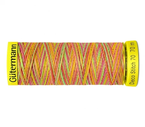 Нить Deco Stitch 70 для декоративных швов, 70м, мультиколор, цвет 9873, Gutermann 702161