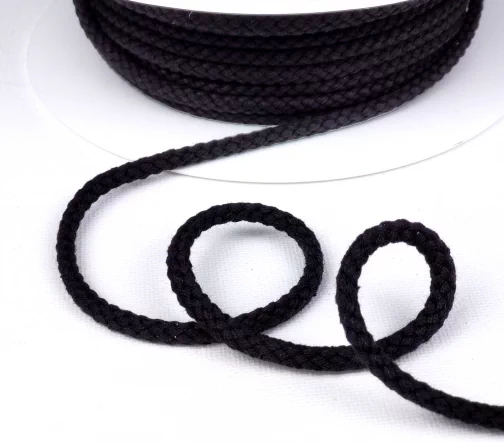 Шнур хлопковый PEGA, цвет черный, 5,3мм