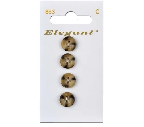 Пуговицы Elegant, арт. 853 С, 4 отв., 11 мм, пластик, 4 шт., бежевый