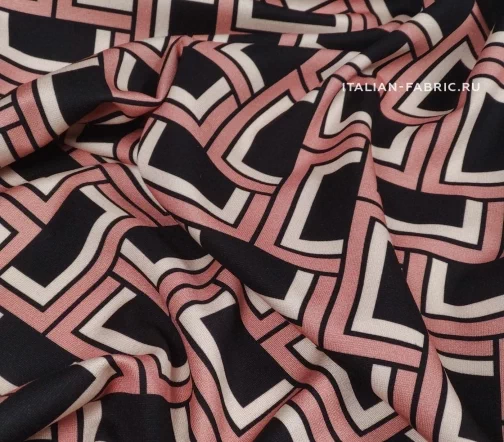 Джерси вискозное с геометрическим принтом 3D, 01803