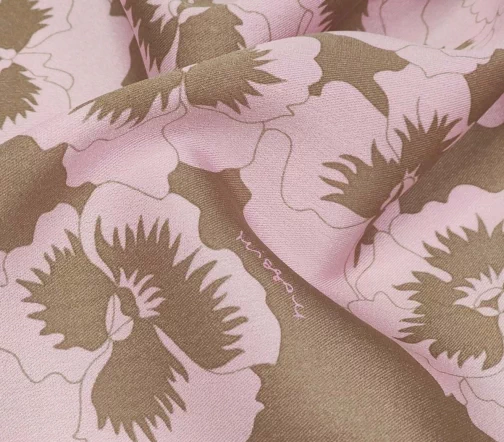 Шелк "Анютины глазки", цвет какао/розово-сиреневый, 1062442-2