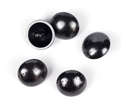 Пуговица, Union Knopf, на ножке, металл, цвет черный никель, 18 мм