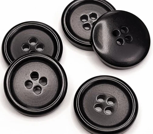 Пуговица DILL, 4 отв., пластик, цвет черный, 20 мм