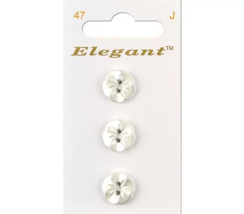 Пуговицы, Elegant, арт. 047 H, 2 отв., 12 мм, пластик, 3 шт.