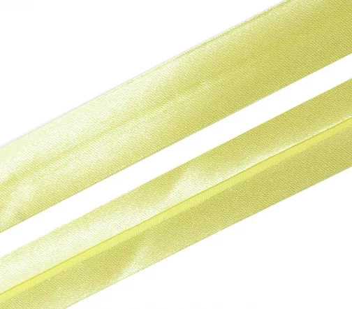 Косая бейка SAFISA атласная, 20 мм, п/э, цвет 009, светло-желтый