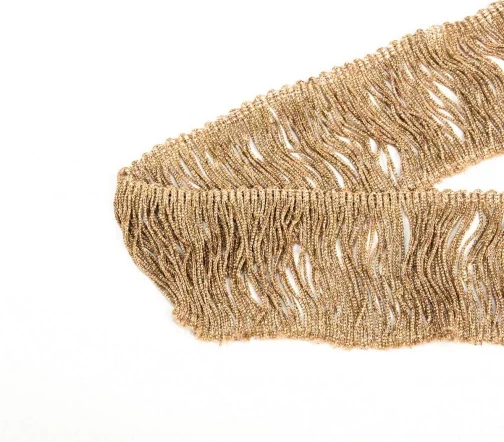 Бахрома LAKIDAIN с люрексом, ширина 75 мм, цвет золото