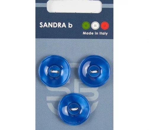 Пуговицы Sandra, 20,5 мм, 2 отв., пластик, 3 шт., королевский синий, арт. CARD121