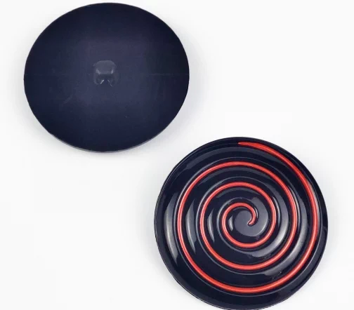 Пуговица, Union Knopf, "Спираль", на ножке, пластик, цвет черно-красный, 42 мм