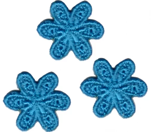Термоаппликации HKM "Цветочки", 2 см, 3 шт, цвет синий, арт. 33557