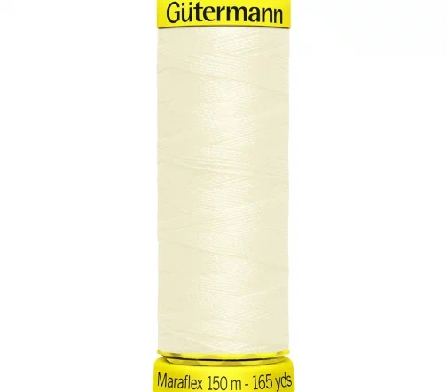 Нить Maraflex для трикотажа, 150м, 100% п/э, цвет 001 молочный, Gutermann 777000
