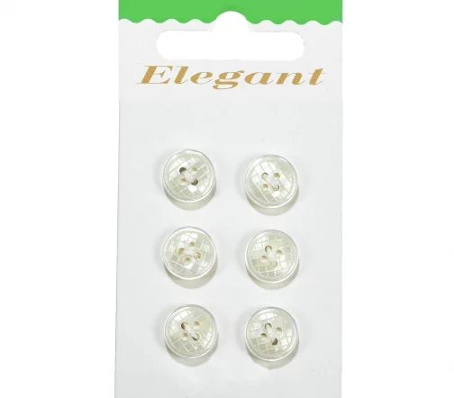 Пуговицы Disboton, 11 мм, 4 отв., пластик, 6 шт., экрю