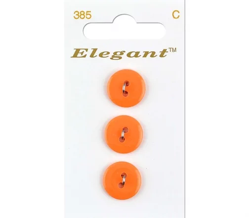 Пуговицы, Elegant, арт. 385 С, 2 отв., 16 мм, пластик, 3 шт.