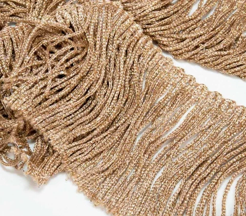 Бахрома LAKIDAIN с люрексом, ширина 75 мм, цвет золото