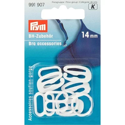 991907 Дополнительные детали для бюстгальтера, пластик, белый, 14 мм, упак./10 шт., Prym