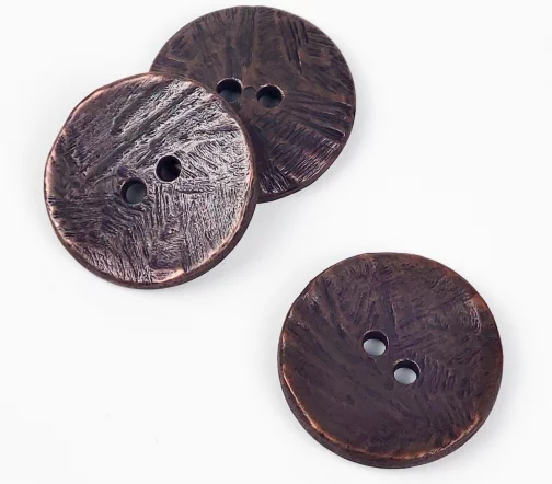 Пуговица, Union Knopf, под металл, 2 отв., пластик, цвет коричневый, 30 мм