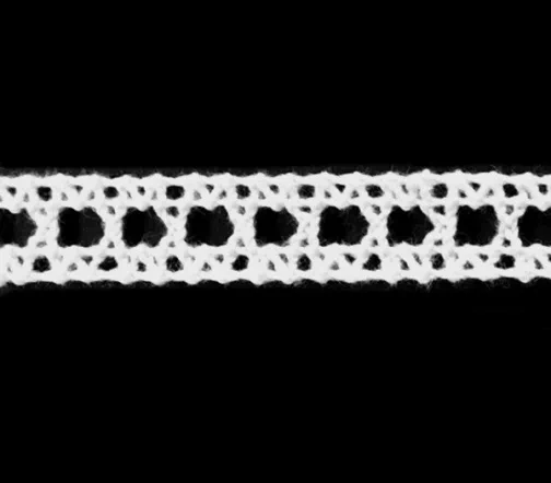 Кружево хлопковое, ширина 10 мм, цвет белый, C-008
