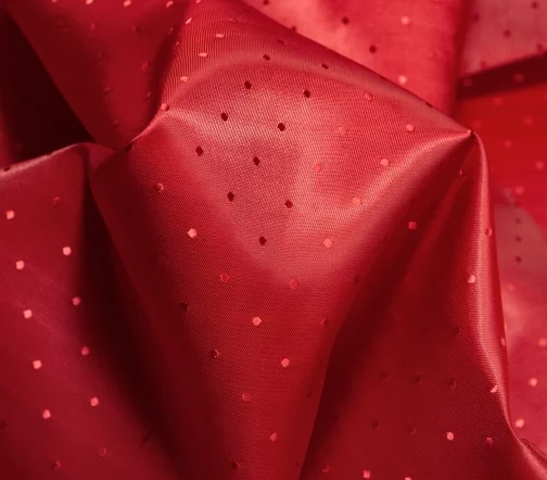 Подкладочная ткань жаккард в точку, цвет красный, 1032306-4