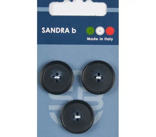 Пуговицы Sandra, 20,5 мм, 4 отв., пластик, 3 шт., цвет темно-синий, CARD103
