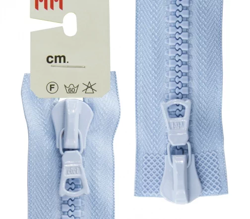 Молния Riri трактор разъёмная, 2 замка, 8мм, 80см, цвет 2603, светло-голубой