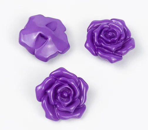 Пуговицы, Union Knopf, "Розочки", пластик, цвет сиреневый, 25 мм