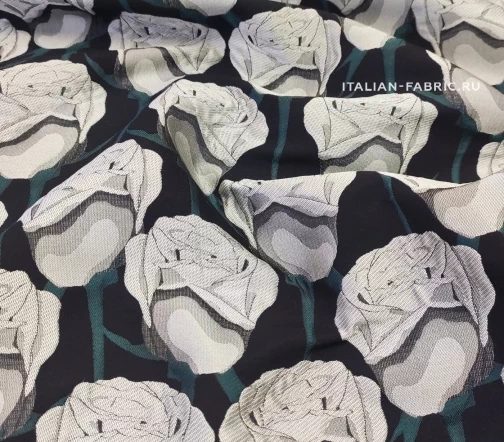 Жаккард "Парад роз", цвет жемчужный, 1032137-2