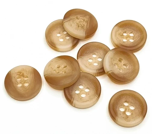 Пуговица DILL, 4 отв., пластик, оттенки бежевого, 15 мм