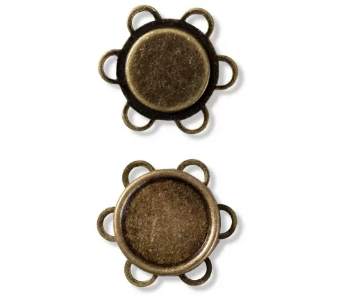 416477 Магнитная кнопка-пуговица пришивная, 25мм, металл, цвет состаренной латуни, 1шт., Prym