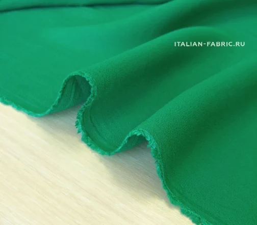 Креп вискозный однотонный, цвет зеленый, CRV12-4