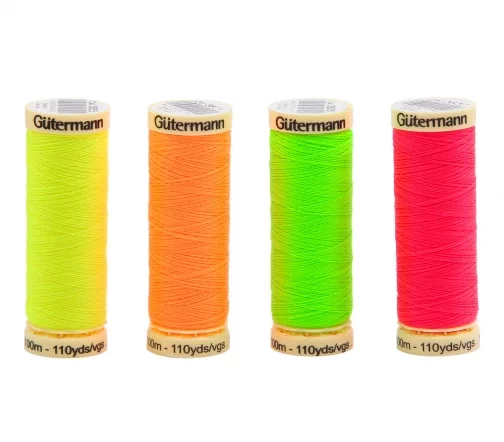 Набор нитей Sew All Неон, 100 м, 4 катушки, Gutermann 734463-Col.1