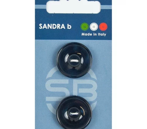 Пуговицы Sandra, 23 мм, 2 отв., пластик, 2 шт., цвет темно-синий, CARD101