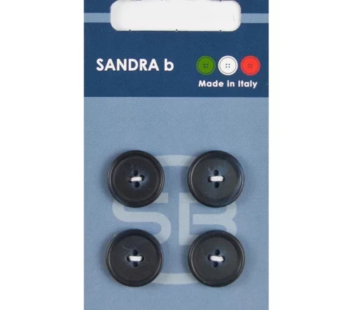 Пуговицы Sandra, 15 мм, 4 отв., пластик, 4 шт., цвет темно-синий, CARD102