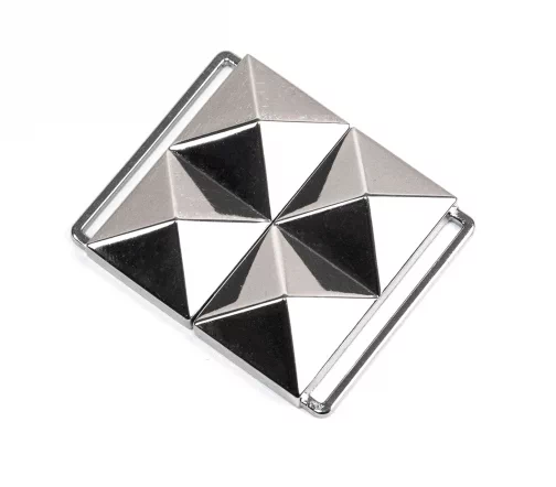 Пряжка-застежка "Пирамидки" Union Knopf, 35 мм, цвет серебро, металл