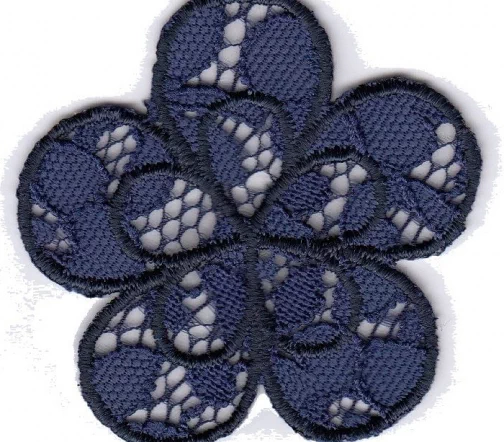 Термоаппликация "Цветок кружевной средний синий", 5,5 х 5 см, арт. 569527.C
