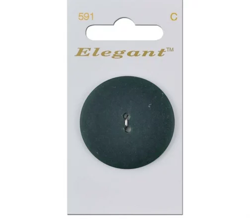 Пуговица Elegant, арт. 591 С, 2 отв., 38 мм, пластик, зеленый