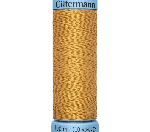 Нить Silk S303 для тонких швов, 100м, 100% шелк, цвет 968 золотой, Gutermann 744590