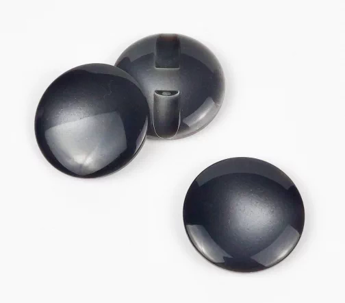 Пуговица с отливом, на ножке, 28 мм, пластик, цвет темно-серый