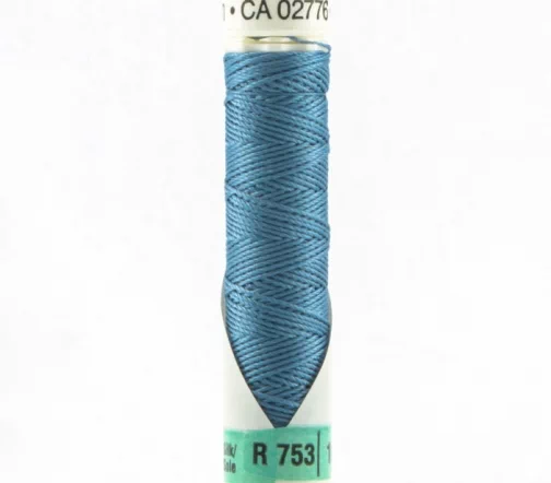 Нить Silk R 753 для фасонных швов, 10м, 100% шелк, цвет 965 дымчато серо-голубой, Gutermann 703184