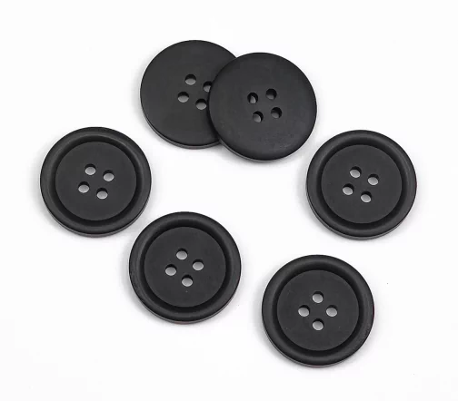 Пуговица, Union Knopf, 4 отв., пластик, цвет черный, 23 мм