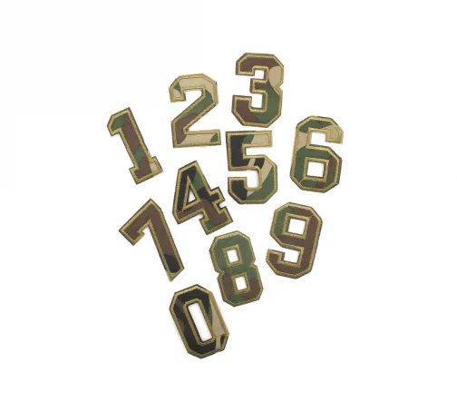 Термоаппликации "Набор цифр", высота 55мм, цвет хаки, 10шт., 7729721