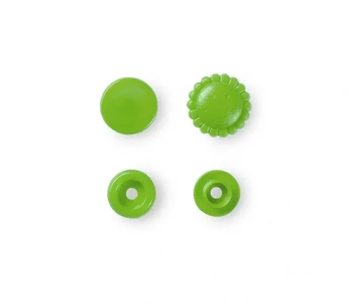 393444 Кнопки Color Snaps, пластик, цветок 12,4мм, цв. зеленое яблоко, 30шт, Prym