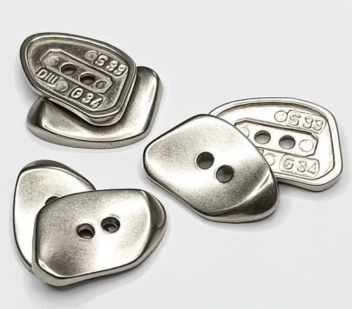 Пуговица DILL "Асимметрия", 2 отв., металл, цвет матовое серебро, 23 мм