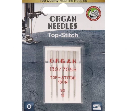 Иглы top stitch № 90 (5шт), блистер, ORGAN, 559246