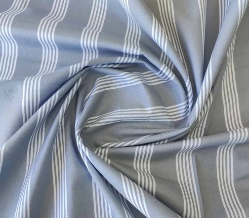 Хлопок Gutermann "Long Island" в полоску, серый, 647500-040