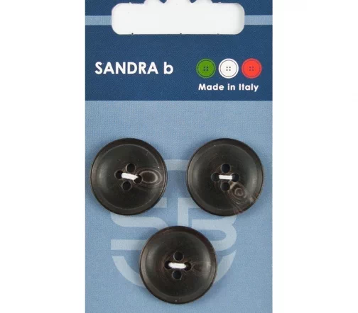Пуговицы Sandra, 20,5 мм, 4 отв., пластик, 3 шт., цвет темно-коричневый, CARD184