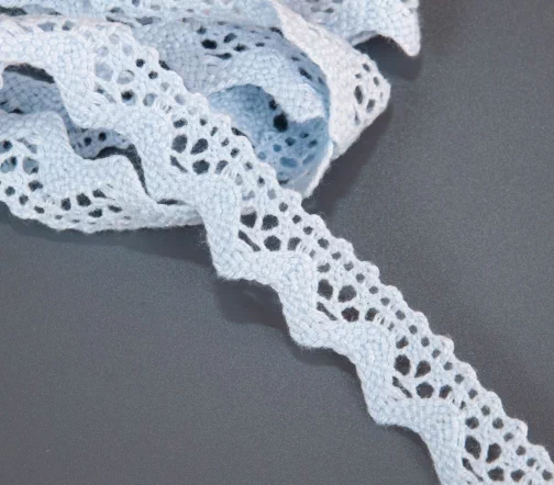 Мерсеризованное кружево IEMESA, ширина 17 мм, цвет светло-голубой