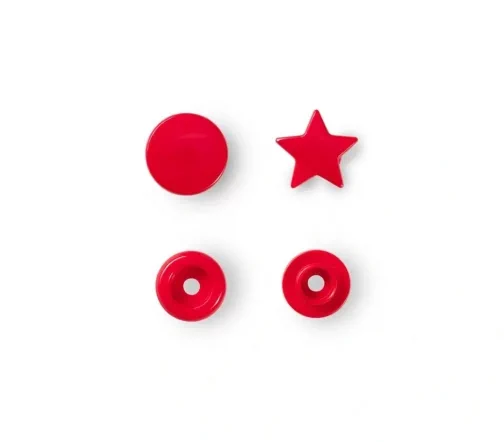 393238 Kнопки Color Snaps звезда, пластик, 12,4мм, цв. красный, 30шт, Prym