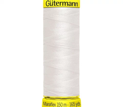 Нить Maraflex для трикотажа, 150м, 100% п/э, цвет 111 айвори, Gutermann 777000