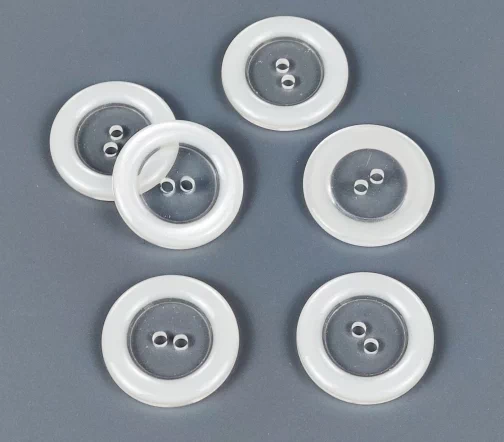 Пуговицы, Union Knopf, "Круглые", 2 отв., пластик, цвет белый, 20 мм