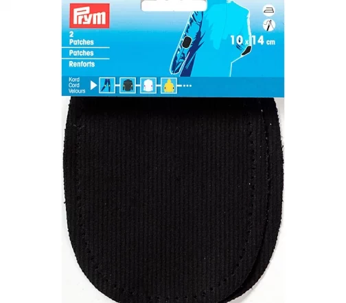 929320 Заплатки термоклеевые, вельвет, 14*11 см, черный цв., 2шт., Prym